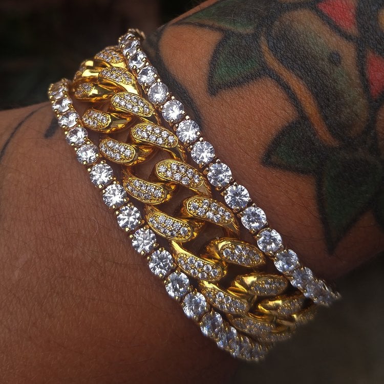 Cuban link clearance tennis bracelet